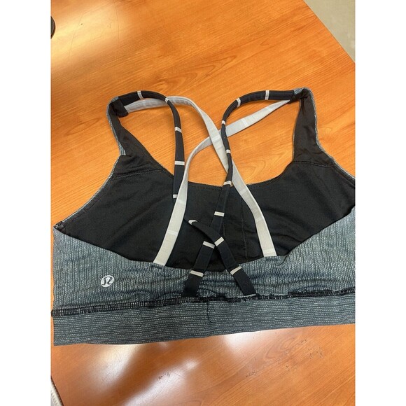 Lululemon Energy Bra Burlap Texture Black Dune Cayman Stripe Black Mojave Tan 6 - Picture 4 of 5